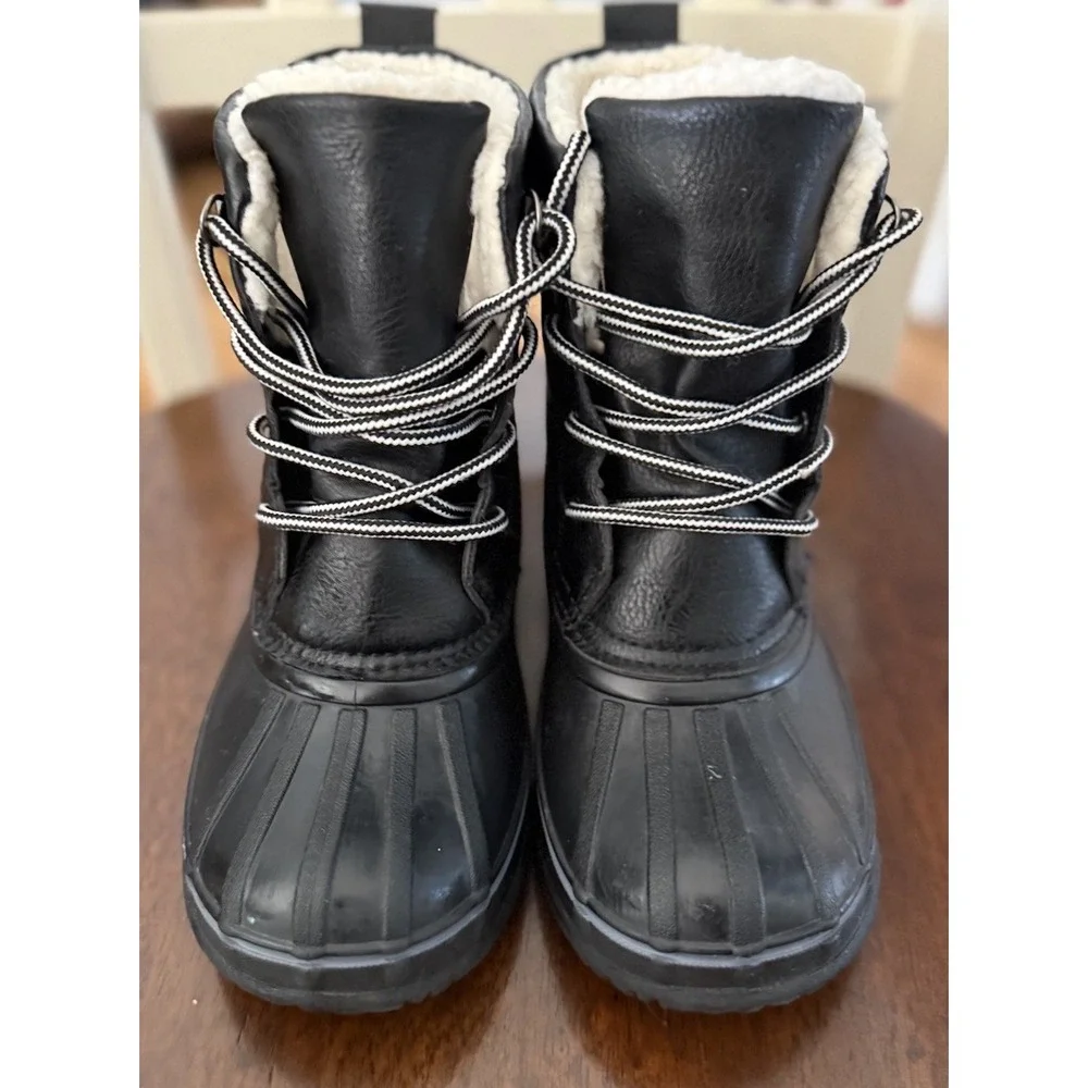Insulated Snow Boots Big Kids Size 5 London Fog Brown Water Resistant Duck Boot